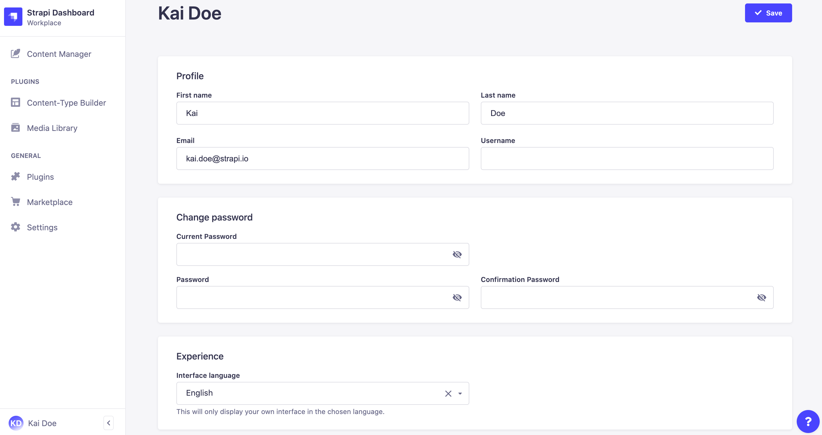 User profile